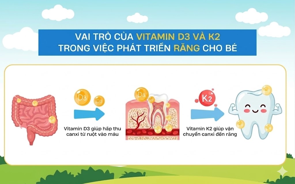 Bổ sung canxi cho trẻ chậm mọc răng